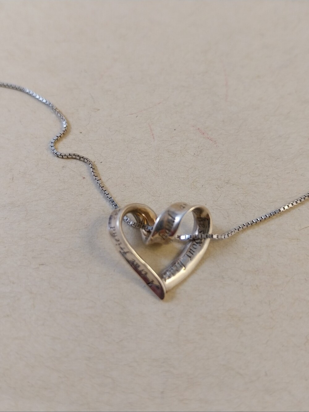 Sterling Silver Heart Pendant Necklace - Silver - Picture 4 of 12